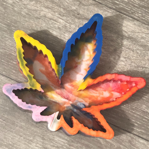 One-of-a-Kind Colorful Handmade Leaf Ashtray - Picture 1 of 6